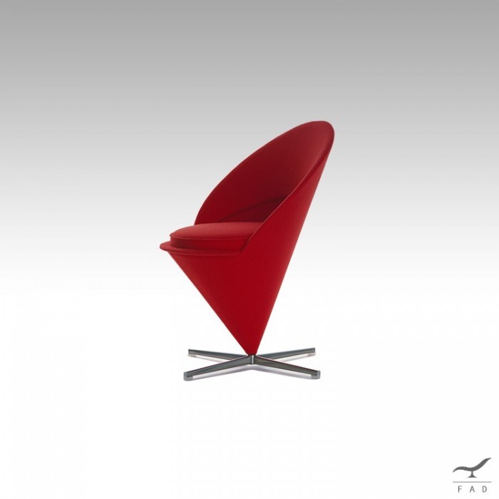 Modern Cone Chair | Scandinavian Armchair | Stainless Steel Revolving Base