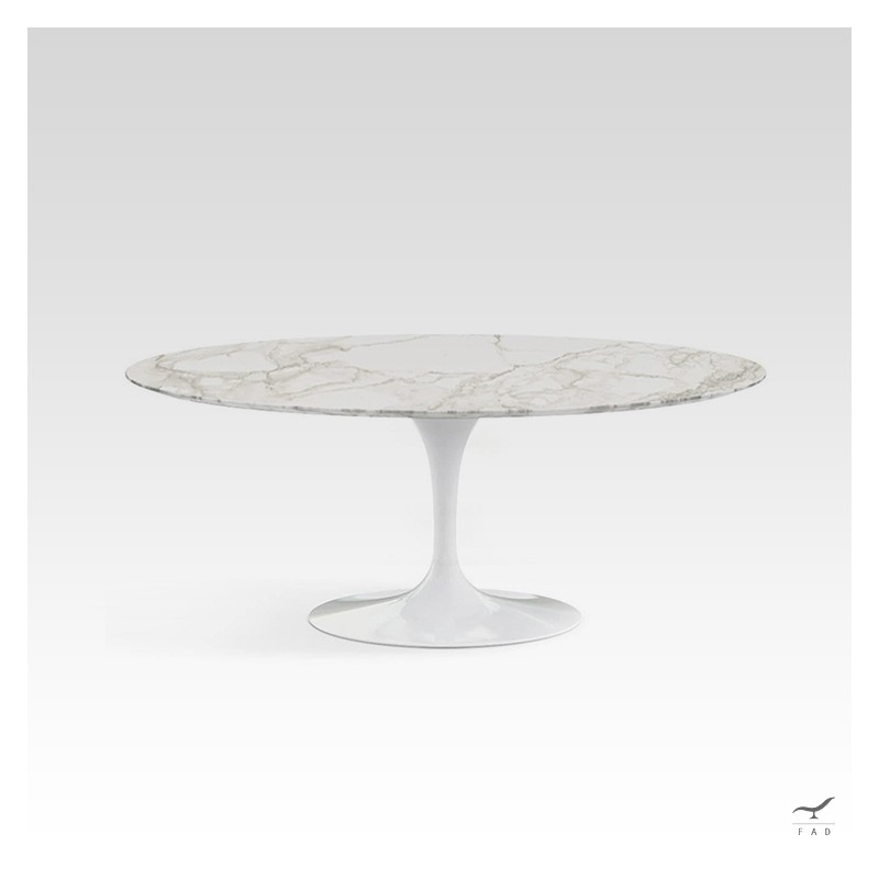 Tavolo da pranzo Saarinen Tulip in marmo - Base Nera o Bianca