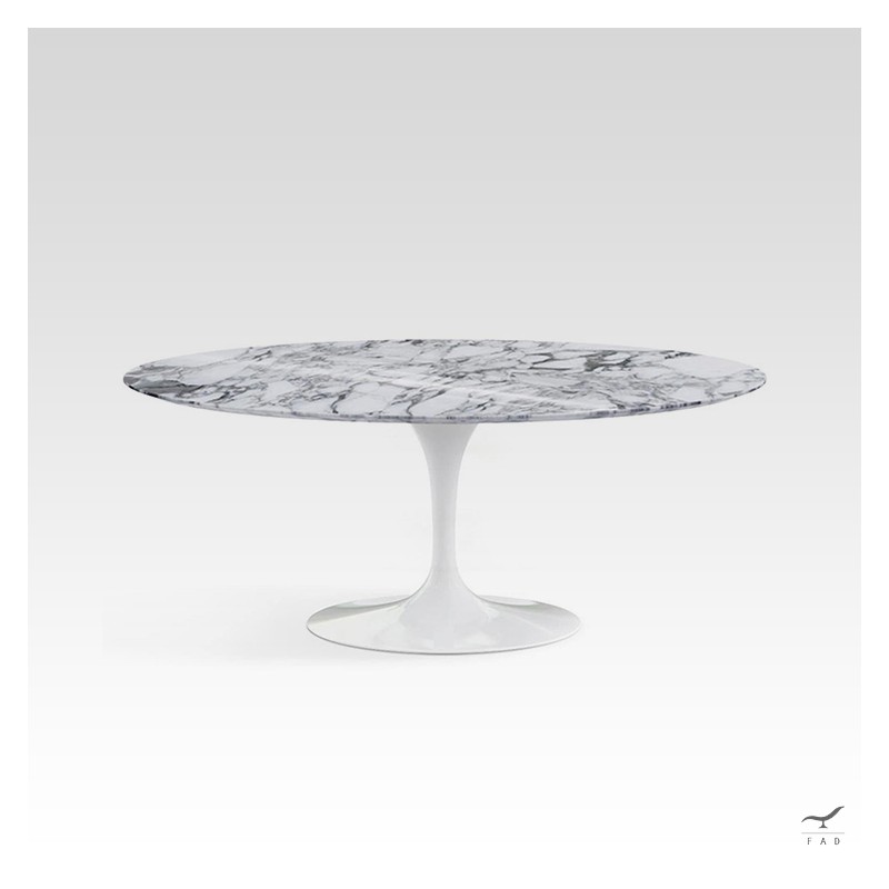 Tavolo da pranzo Saarinen Tulip in marmo - Base Nera o Bianca