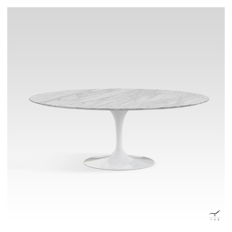 Tavolo da pranzo Saarinen Tulip in marmo - Base Nera o Bianca