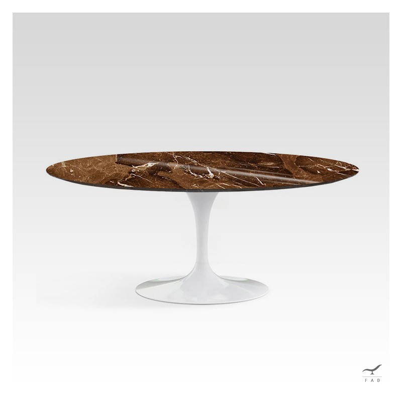 Tavolo da pranzo Saarinen Tulip in marmo - Base Nera o Bianca