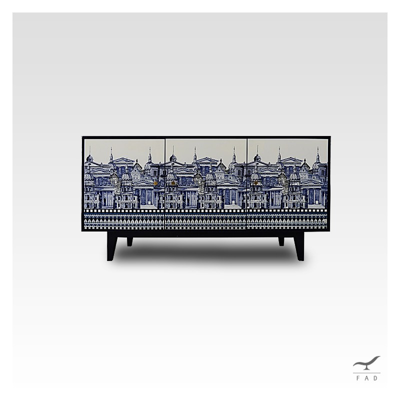 Italian Design Sideboard with Monument Print | Spacious Furniture Piece