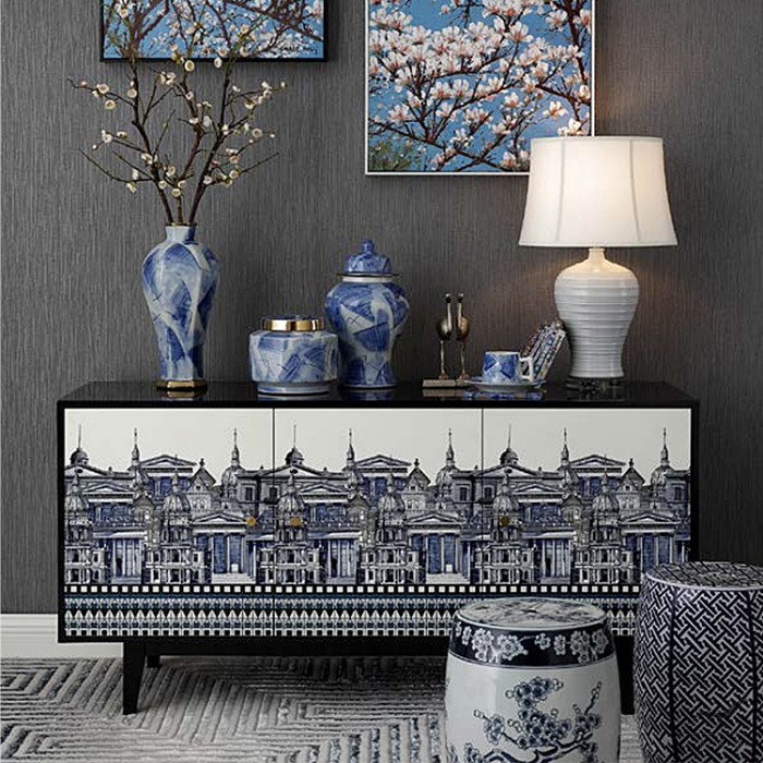 Italian Design Sideboard with Monument Print | Spacious Furniture Piece