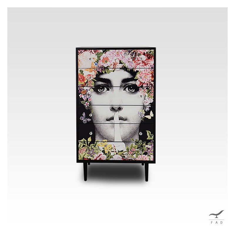 Lina Cavalieri Inspired Sideboard | Functional Furniture with Screen Printing Decoration