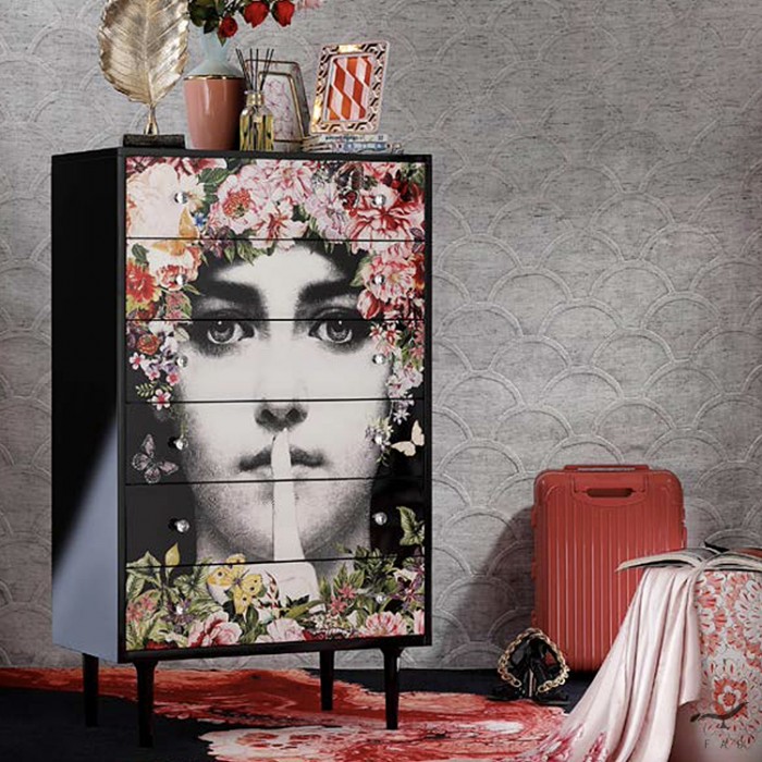 Lina Cavalieri Inspired Sideboard | Functional Furniture with Screen Printing Decoration