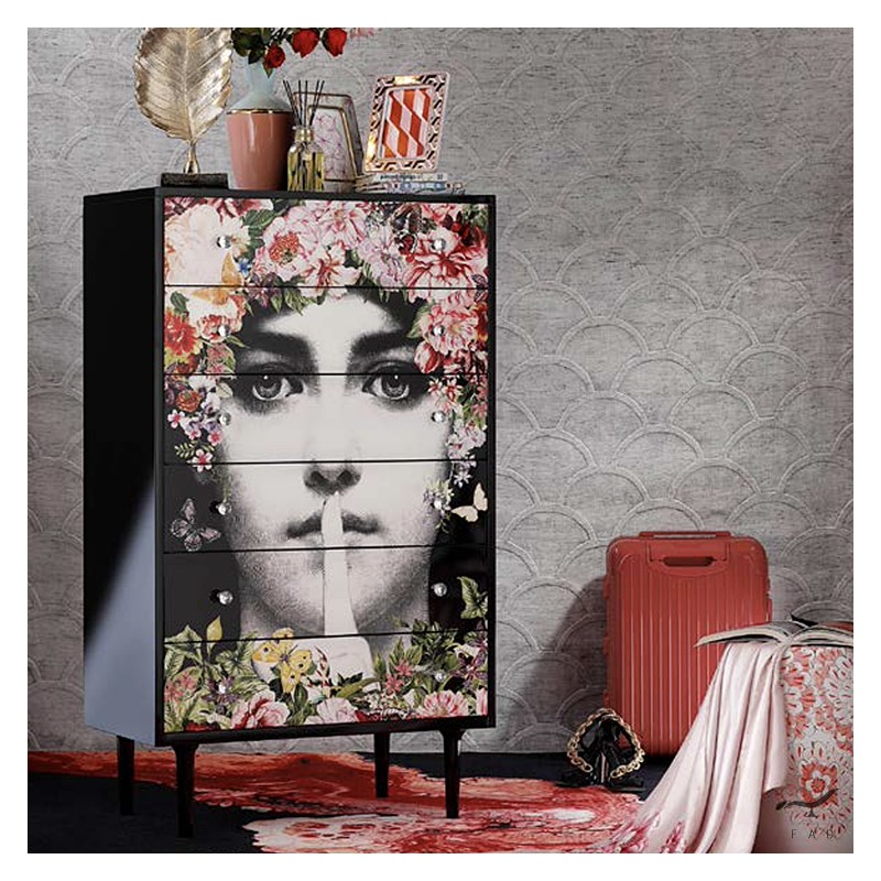 Lina Cavalieri Inspired Sideboard | Functional Furniture with Screen Printing Decoration