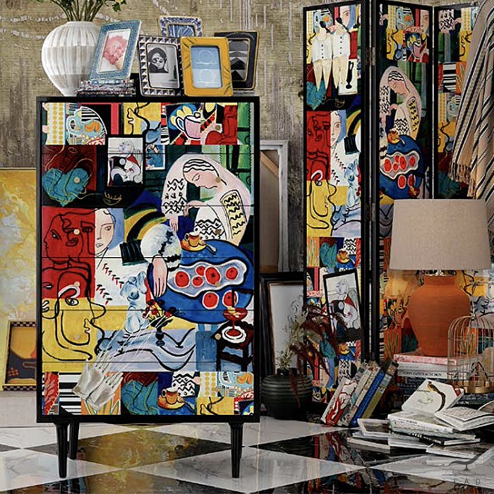 Chagall & Picasso-Inspired Sideboard - Italian Quality & Artistic Flair