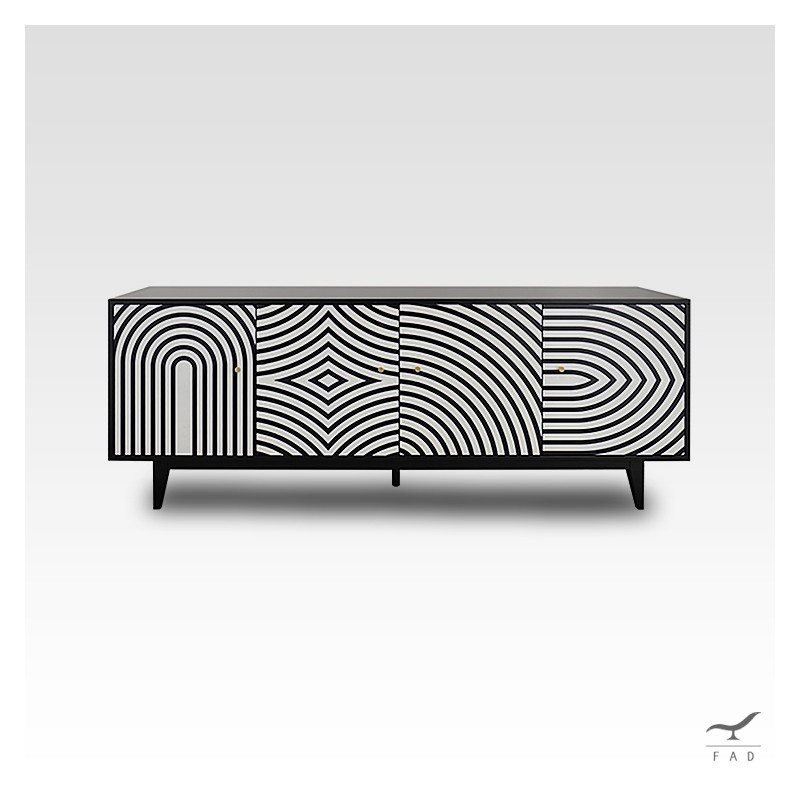 Geometric Abstract Art Sideboard | Italian Quality Design