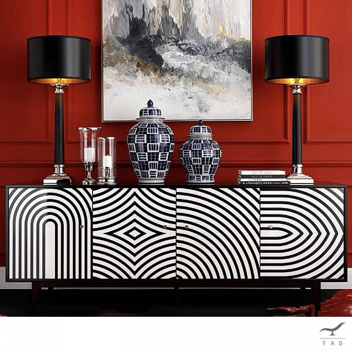 Geometric Abstract Art Sideboard | Italian Quality Design