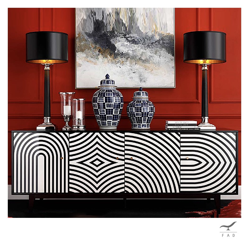 Geometric Abstract Art Sideboard | Italian Quality Design