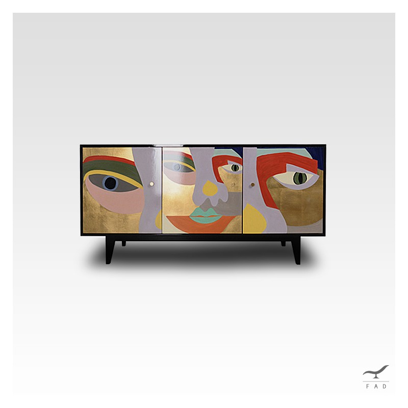 Tribute to Alexej Von Jawlensky: Artistic Sideboard with Serigraphs