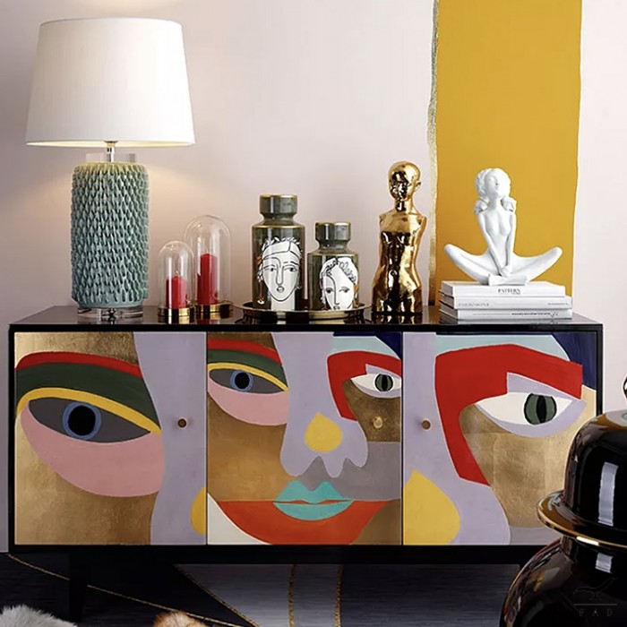 Tribute to Alexej Von Jawlensky: Artistic Sideboard with Serigraphs