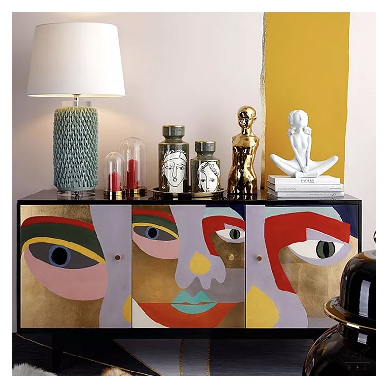 Tribute to Alexej Von Jawlensky: Artistic Sideboard with Serigraphs