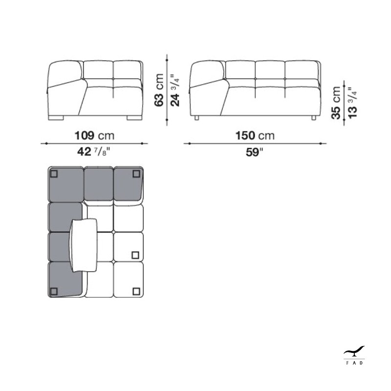 Customizable Turin Sofa | Create Your Perfect Design | Available in Various Fabrics