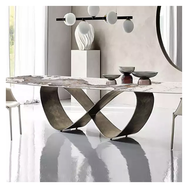 Modern Customizable Marble Top Table | Chromed Steel Legs | Buy Online