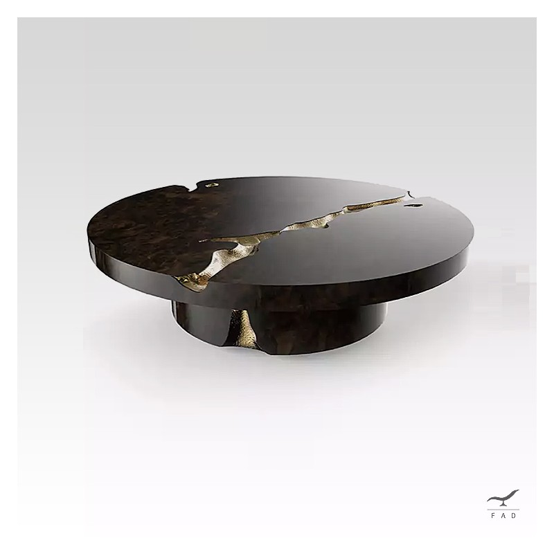 Earth - Coffee table in chromed wood of exquisite workmanship