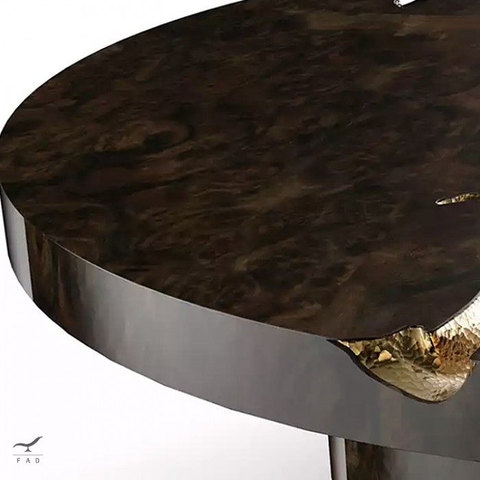 Earth - Coffee table in chromed wood of exquisite workmanship