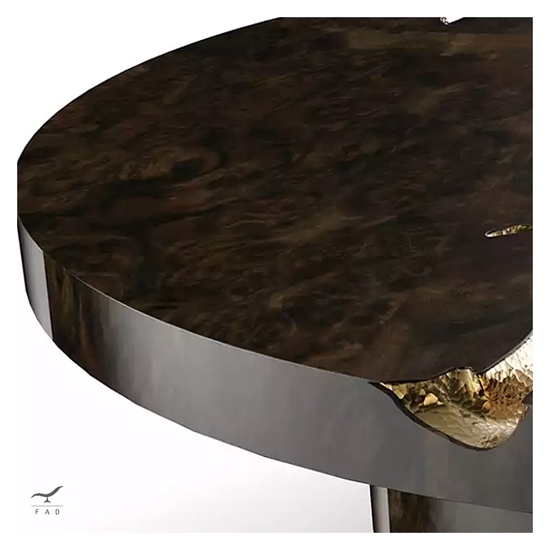 Earth - Coffee table in chromed wood of exquisite workmanship