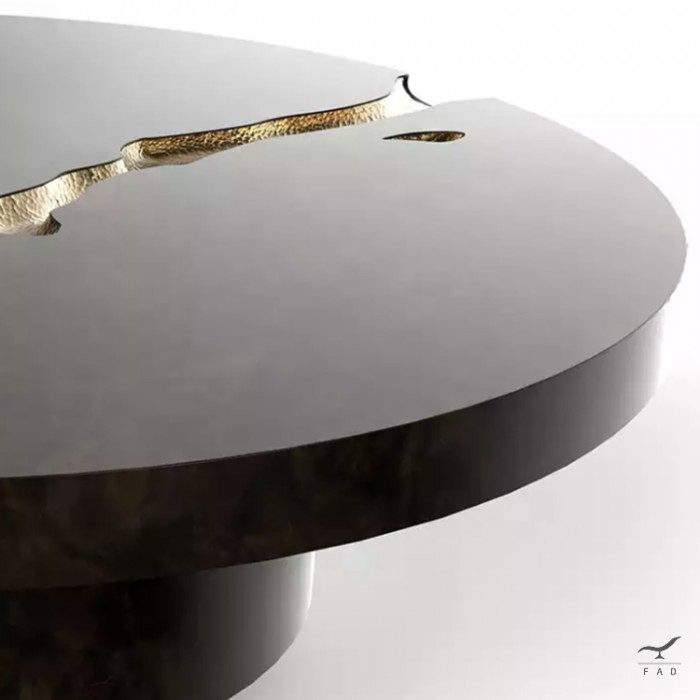 Earth - Coffee table in chromed wood of exquisite workmanship