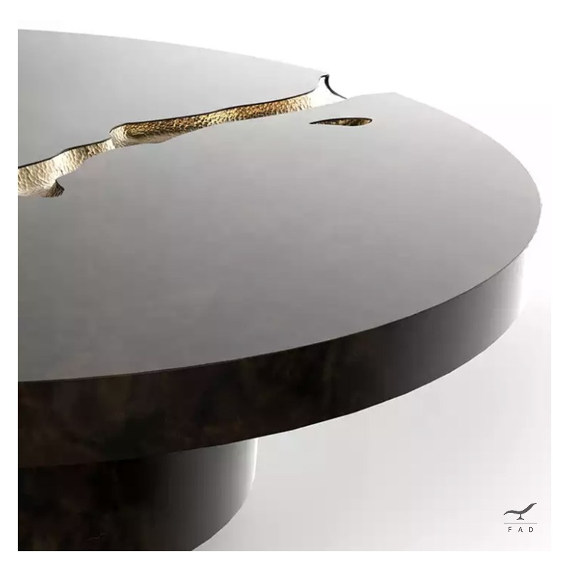 Earth - Coffee table in chromed wood of exquisite workmanship