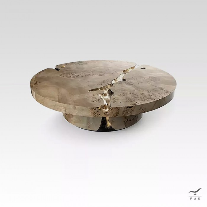 Earth - Coffee table in chromed wood of exquisite workmanship