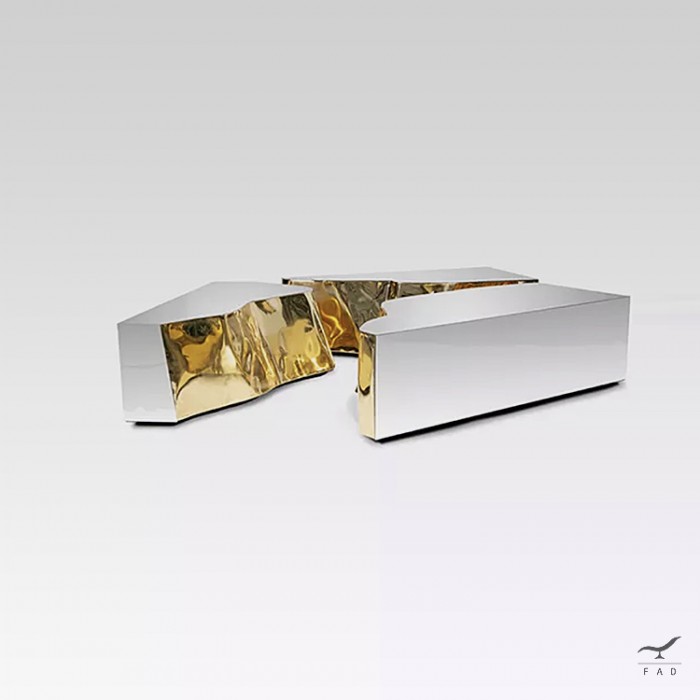 Coffee Table colored in gold Pangea