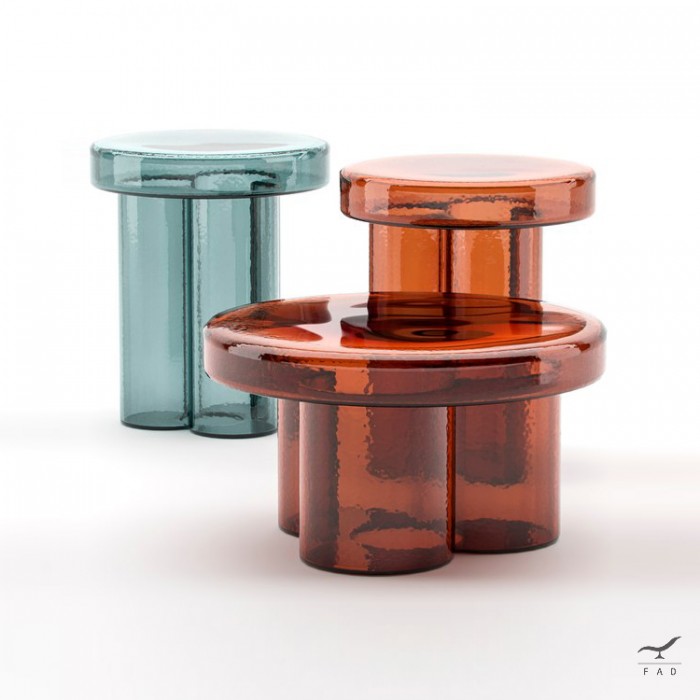 Tavolino in vetro soffiato - Design unico e colori personalizzabili