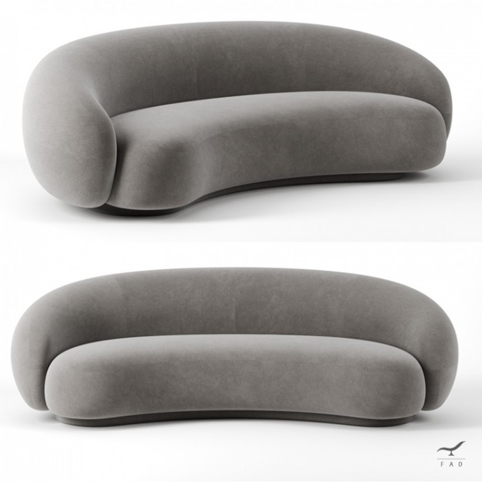 Divano ispirato Julep - Design anni 50, rotondo e confortevole
