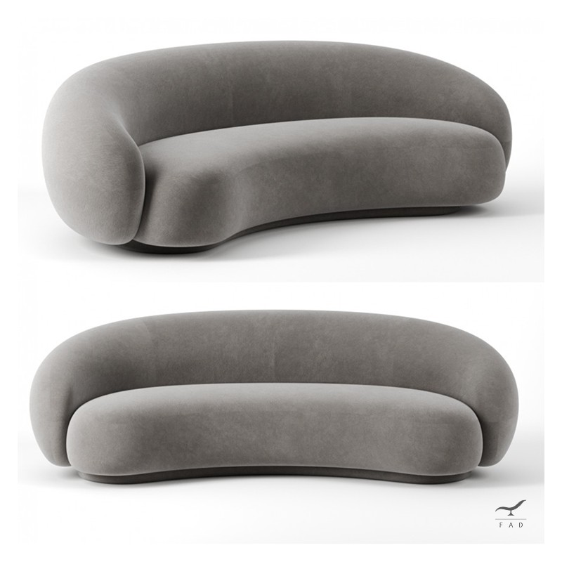 Divano ispirato Julep - Design anni 50, rotondo e confortevole