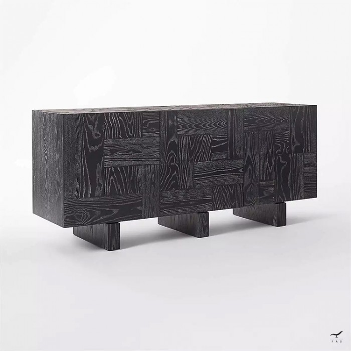 BLACK sideboard in wooden colored