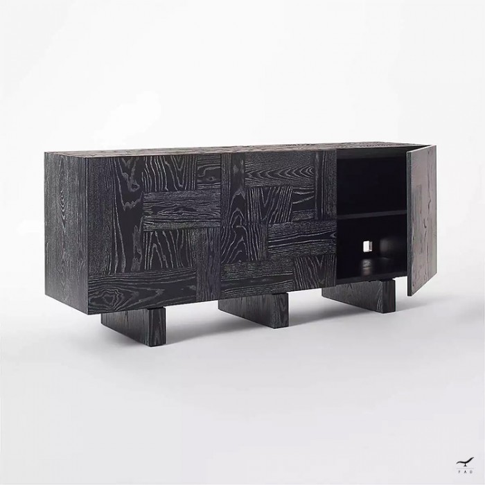 BLACK sideboard in wooden colored