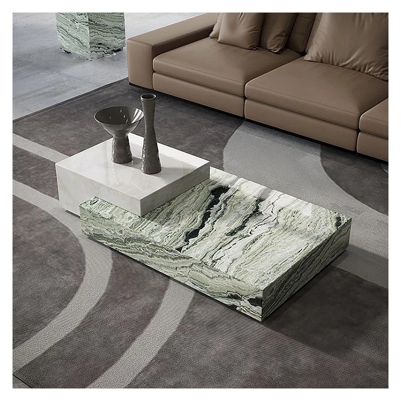 Customizable Marble and Geometric Coffee Table | Unique Design