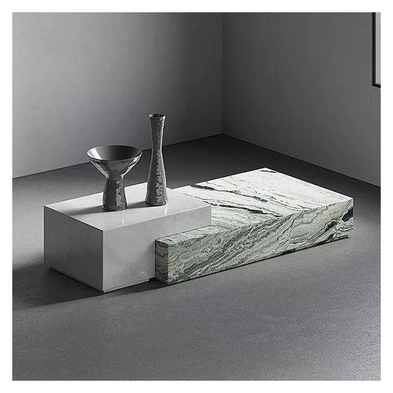 Customizable Marble and Geometric Coffee Table | Unique Design