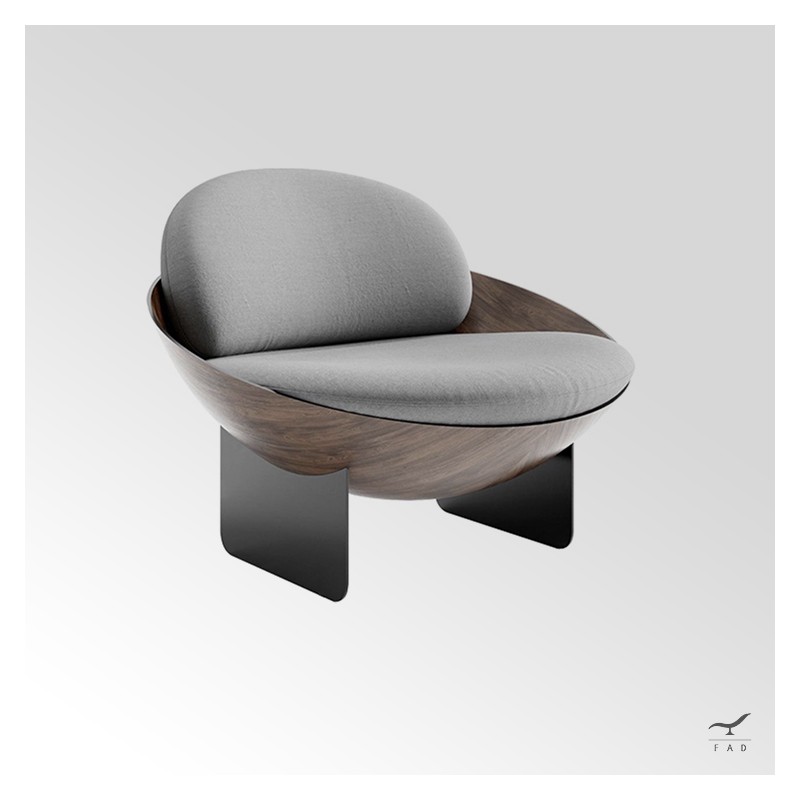 Poltrona Accent in acciaio e legno - Seduta Memory Foam per casa e ufficio