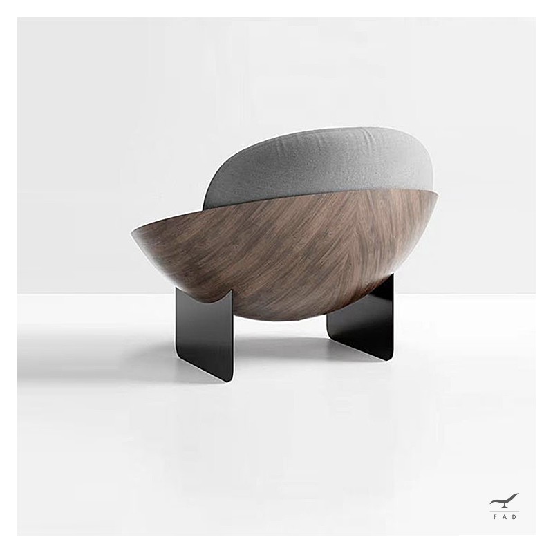 Poltrona Accent in acciaio e legno - Seduta Memory Foam per casa e ufficio