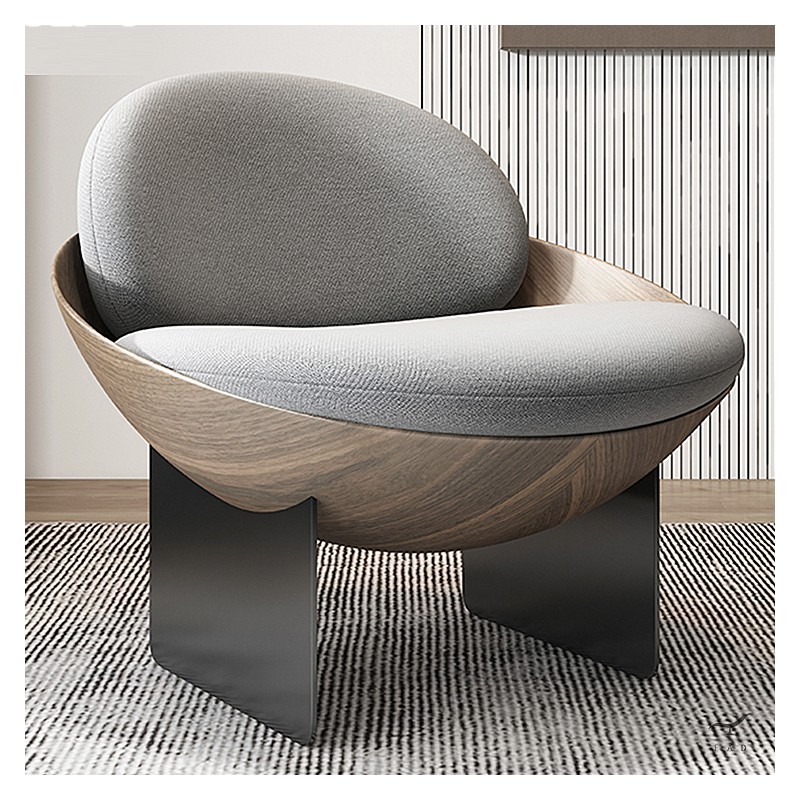 Poltrona Accent in acciaio e legno - Seduta Memory Foam per casa e ufficio