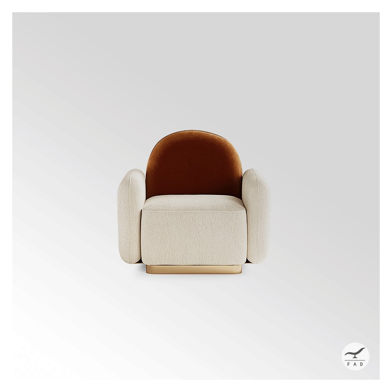 Poltrona Gerald in ottone quadrata | Seduta raffinata ed elegante
