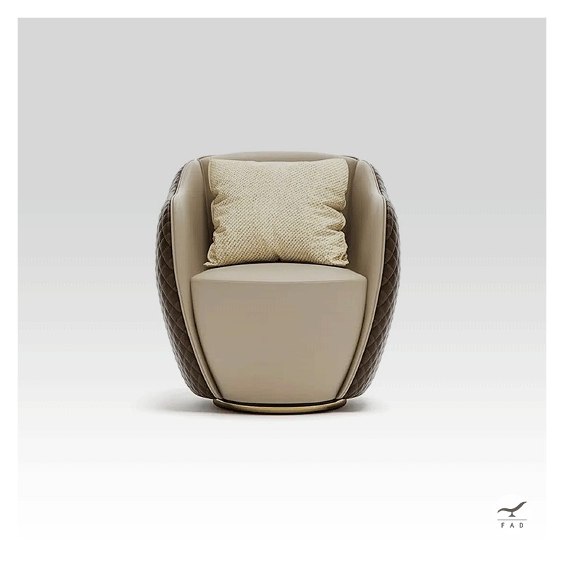 RANDY Armchair | Quilted Luxury Armchair with Brass Base | FADesign
