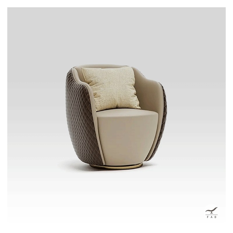 RANDY Armchair | Quilted Luxury Armchair with Brass Base | FADesign