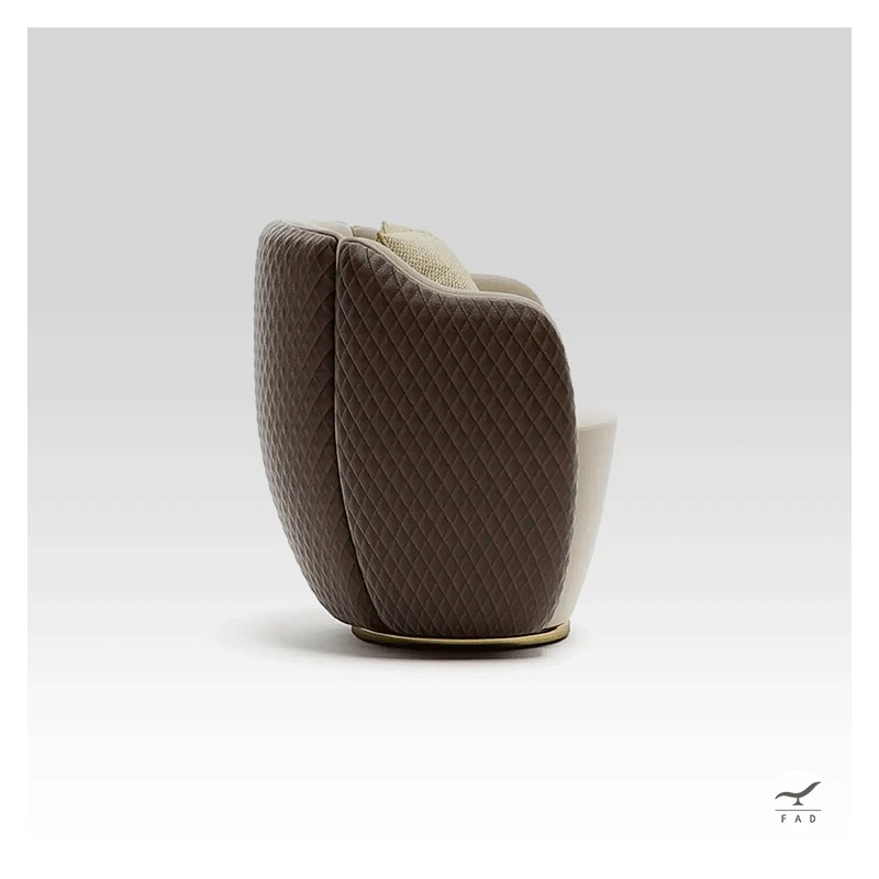 RANDY Armchair | Quilted Luxury Armchair with Brass Base | FADesign