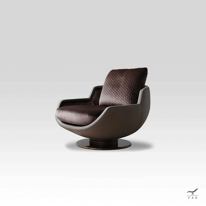 Luxury Brass Swivel Armchair for Elegant Relaxation | Customizable Options Available