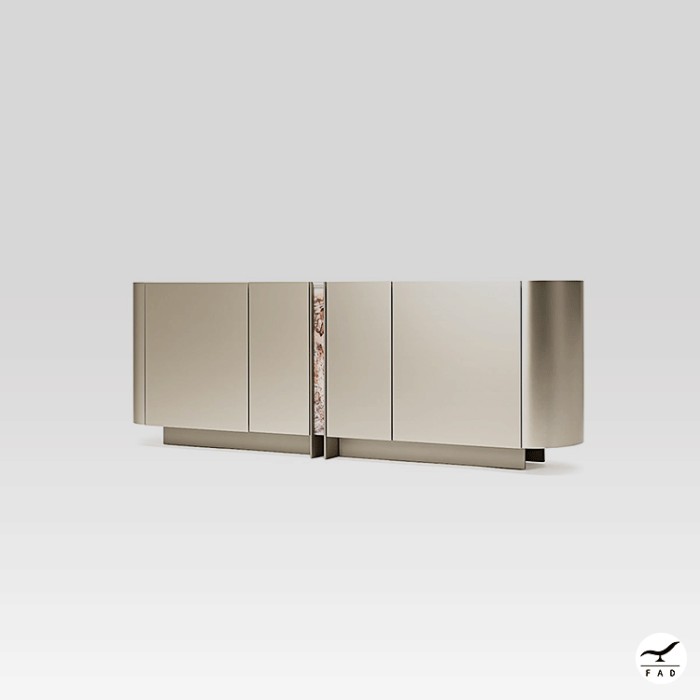 Luxury Marble Top Sideboard with Brass Accents | Modern Design