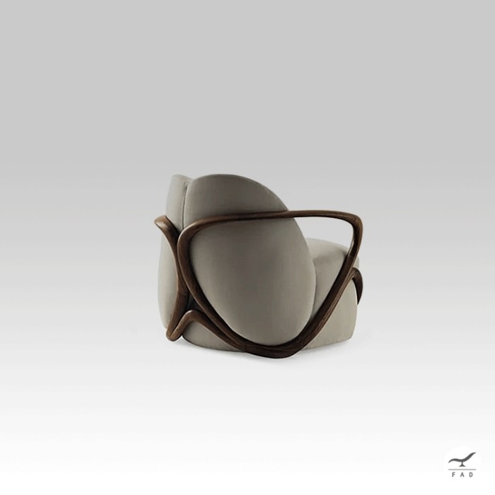 MASON Designer Armchair | Sculptural Wood Frame | FADesign