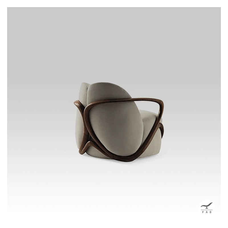 MASON Designer Armchair | Sculptural Wood Frame | FADesign