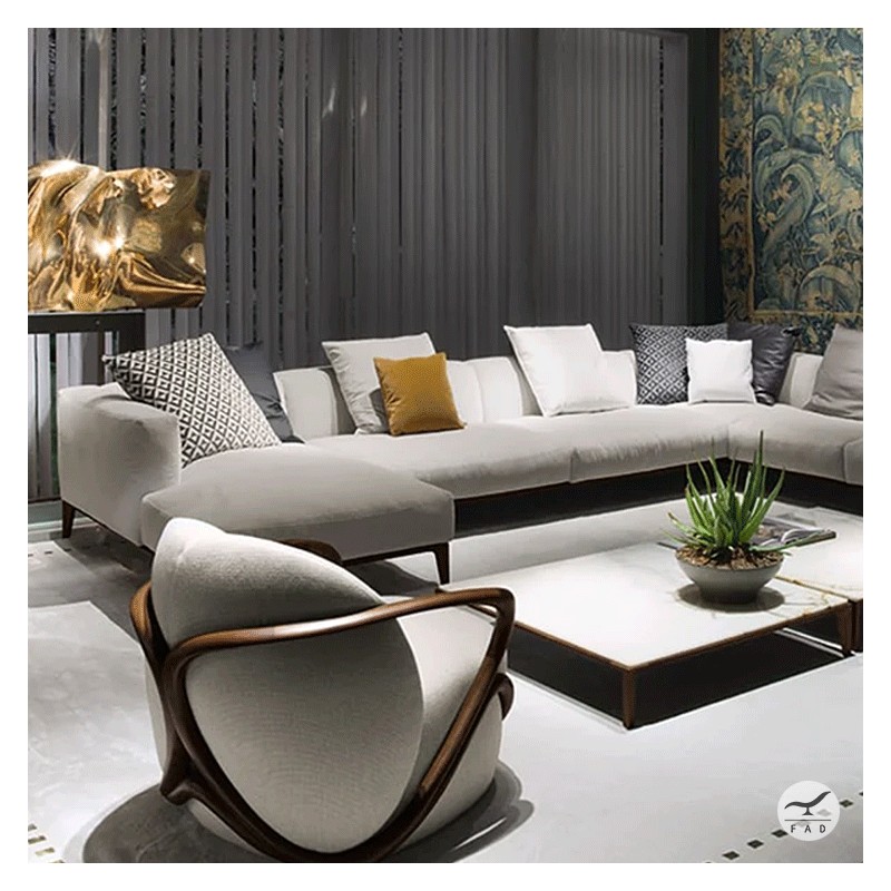MASON Designer Armchair | Sculptural Wood Frame | FADesign