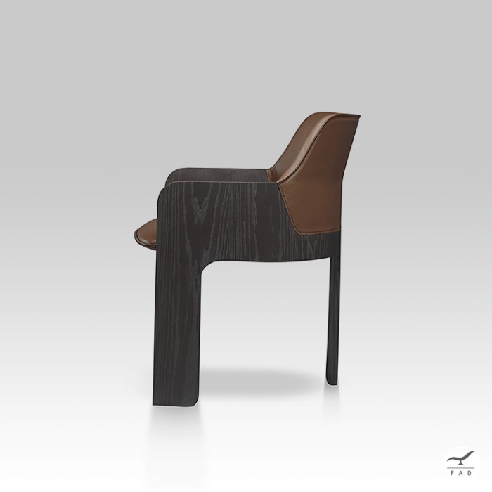 MORRISON sedia di design in legno e pelle