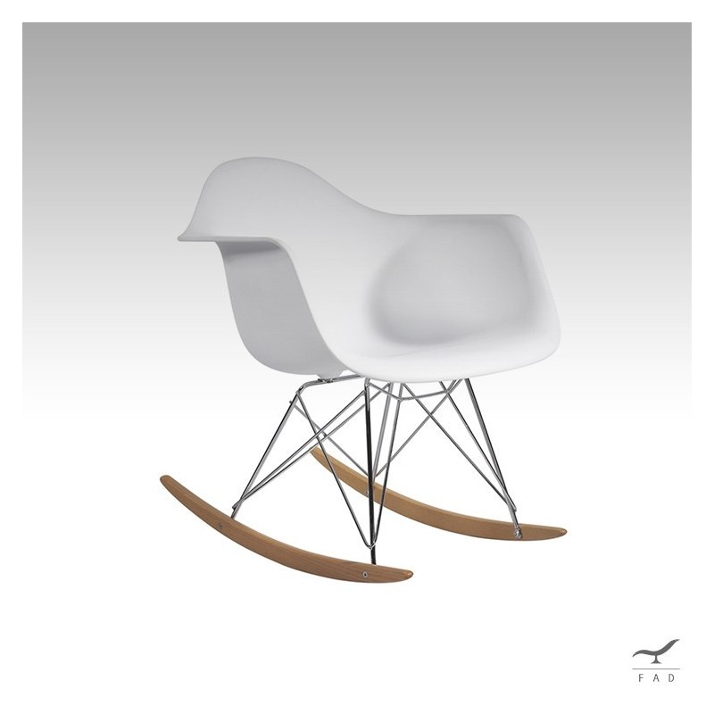 Modern Molded Plastic Rocking Chair with Chrome Base - Free Shipping