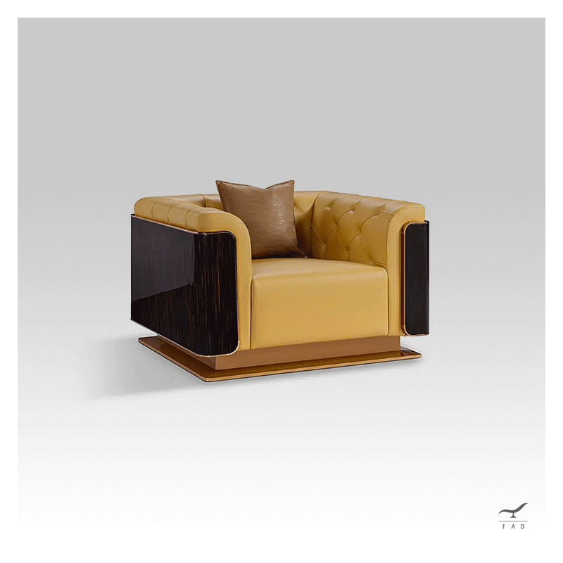 STACY Armchair – Luxury Walnut & Brass Design | FADesign