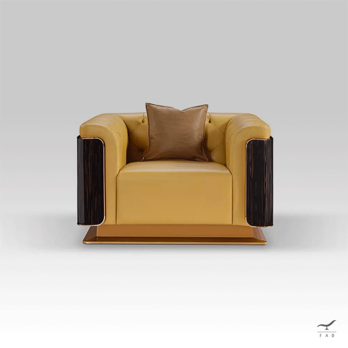 STACY Armchair – Luxury Walnut & Brass Design | FADesign
