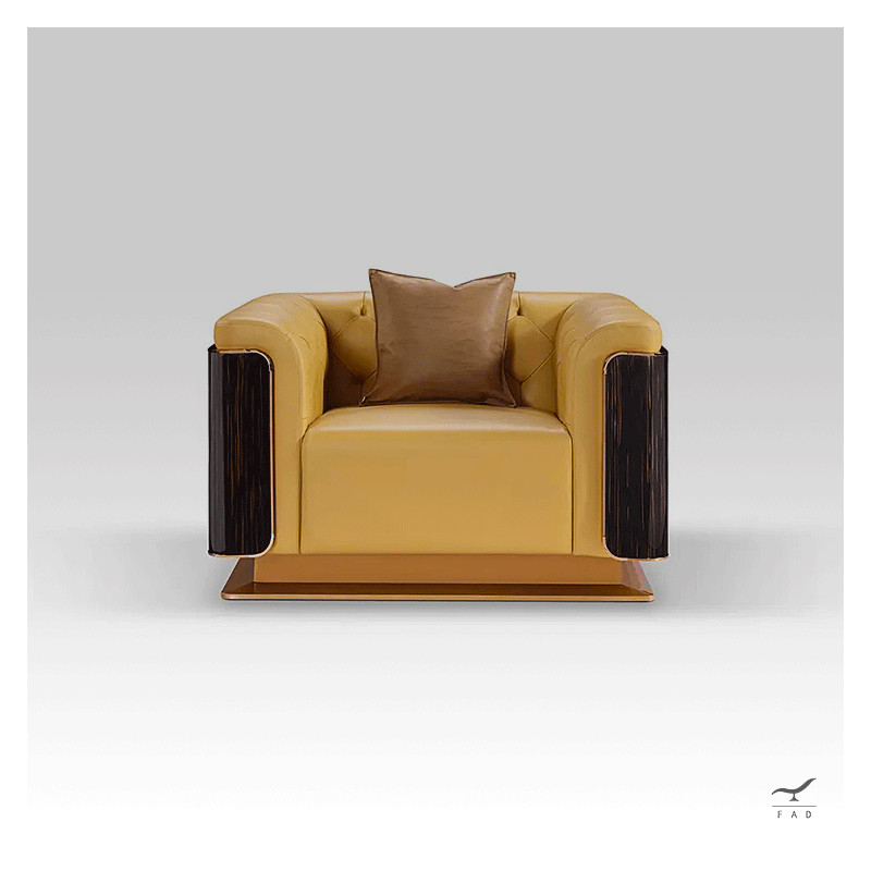 STACY Armchair – Luxury Walnut & Brass Design | FADesign